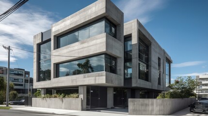 The minimalist exterior of this building belies the intricate details and sophisticated technology inside. AI generated