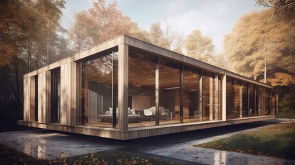 A fresh and inviting facade with soft edges and natural elements. AI generated