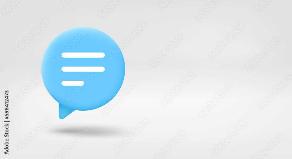 Poster Speech bubble. 3d vector banner with copy space