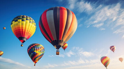 Fototapeta premium balloons on the background of the blue sky. balloon festival. 