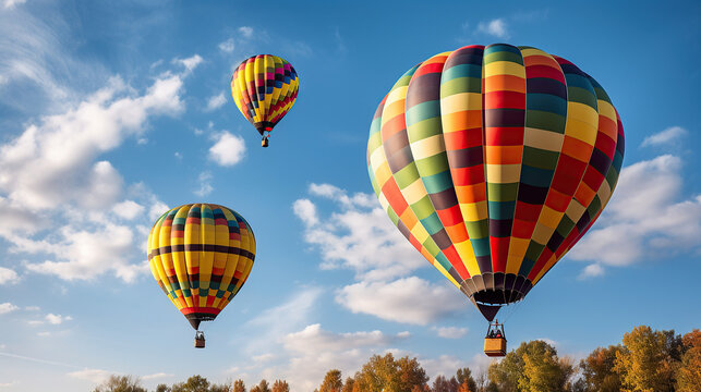 balloons on the background of the blue sky. balloon festival. 