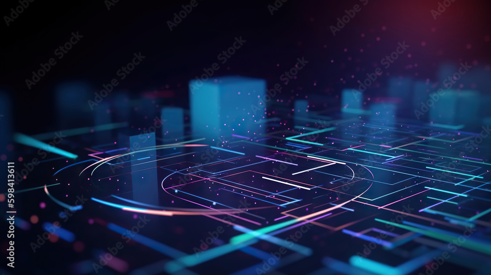 Poster modern digital abstract 3d background. copy space. based on generative ai