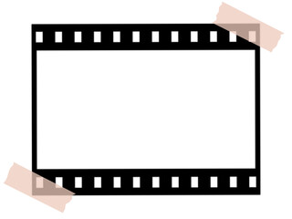 Isolated Negative Film Transparent Frame with Tape