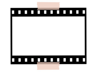 Isolated Negative Film Transparent Frame with Tape
