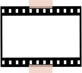 Isolated Negative Film Transparent Frame with Tape