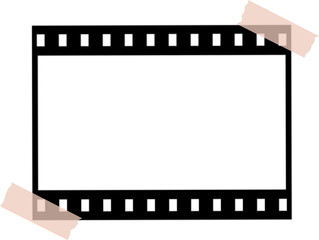 Isolated Negative Film Transparent Frame with Tape