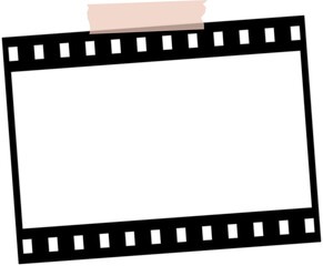 Isolated Negative Film Transparent Frame with Tape