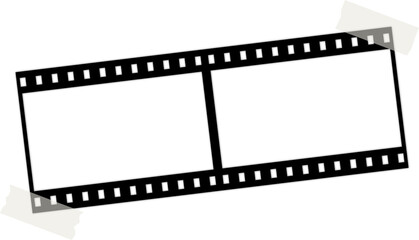 Isolated Negative Film Transparent Frame with Tape