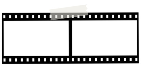 Isolated Negative Film Transparent Frame with Tape