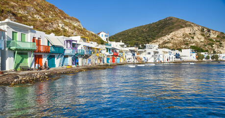 Traditional fishermen's houses on the Greek island of Milos