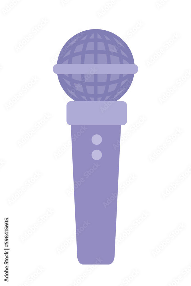 Aufkleber handheld wireless microphone semi flat color vector object. karaoke mic for singing. editable icon. 