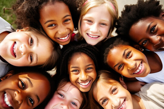 United by laughter, kids of all races come together as best friends, sharing pure joy and innocence. Embracing diversity, their smiles light up the world. Generative AI
