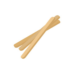 Cosmetic sticks for smearing wax for hair removal procedure flat vector isolated.