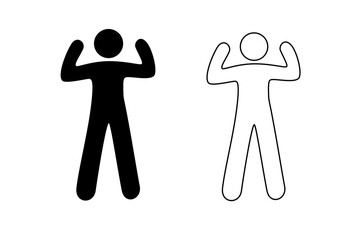 People flexing biceps