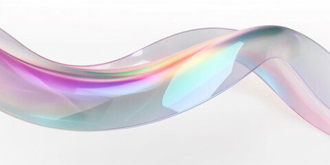 Isolated holographic curved wave for banner background, created with generative ai tools Generative AI