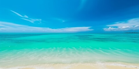 Fototapeta na wymiar Beautiful tropical eaches and sea on blue background for wallpaper design. Travel background. Tropical beach.