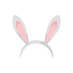 Headband with bunny ears flat style, vector illustration