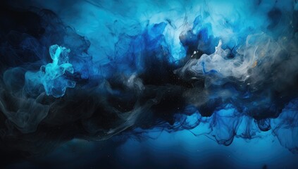 Fototapeta na wymiar a blue painting with a black background Generative AI