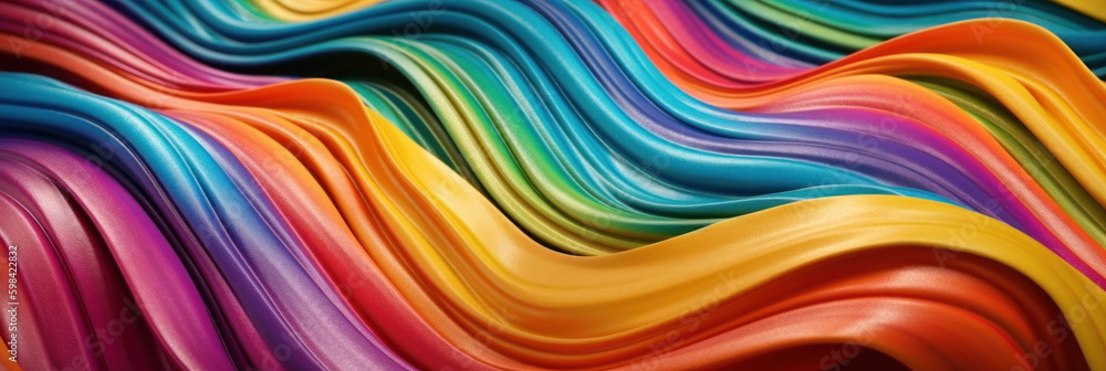 Poster abstract modern spectrum multicolored texture, wallpaper with wavy layers and ruffles. ai generative