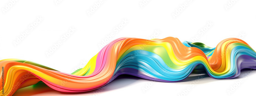 Poster abstract modern spectrum multicolored texture, wallpaper with wavy layers and ruffles. ai generative