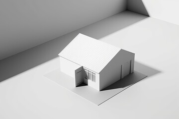 minimalist white house on a clean white background. Generative AI