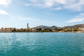 Fototapeta na wymiar View at Island Trogir in croatia, Dalmatia, in early spring from the adreatic sea