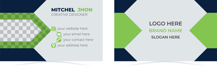 Modern Double sided creative, corporate and personal business card template or design.