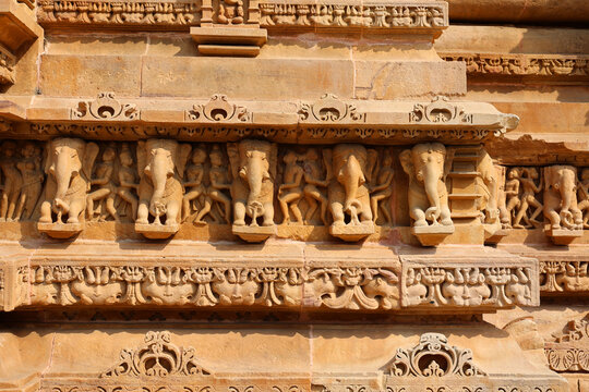 Khajuraho Group of Monuments are a group of Hindu and Jain temples famous for their nagara-style architectural symbolism and a few erotic sculptures