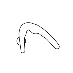 Wheel pose with straight legs of a person, contour