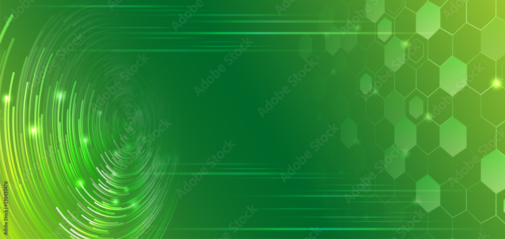 Leinwandbilder green molecular background for the presentation of health, medical or technical topics. geometric ba