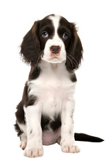 english springer spaniel puppy isolated on a transparent background, generative ai