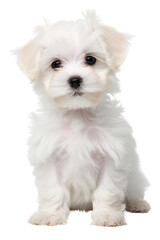 maltese puppy isolated on a transparent background, generative ai - obrazy, fototapety, plakaty