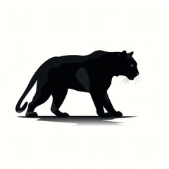 Obraz premium silhouette of panther isolated vector illustration on white background for animal logo, graphic icon, and modern home décor. perfect for wildlife and safari-themed designs. generative ai
