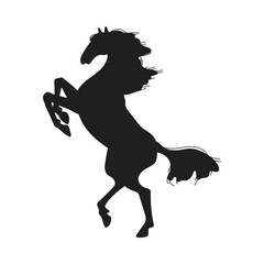 Horse black silhouette, vector illustration isolated on white background.