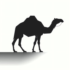 camel silhouette, isolated vector illustration on white background for logo, graphic design, advertising, and marketing. generative ai