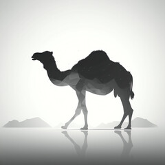 camel silhouette, isolated vector illustration on white background for logo, graphic design, advertising, and marketing. generative ai
