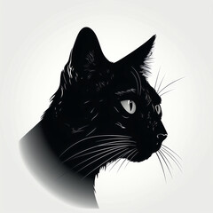 cat silhouette, isolated vector illustration on white background for logo, graphic design, advertising, and marketing. generative ai