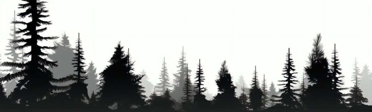 silhouette of trees isolated vector illustration on white background for logo, graphic icon, and modern home décor. perfect for wildlife and safari-themed designs. generative ai