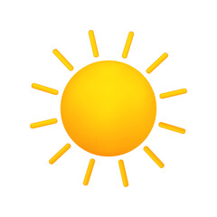 The sun. Cute weather realistic icon. 3d cartoon