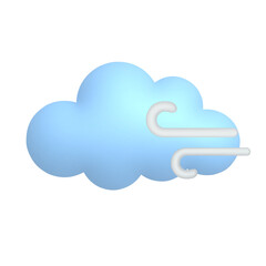 Cloud and wind. Cute weather realistic icon.