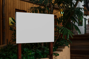 Blank signboard in amusement park