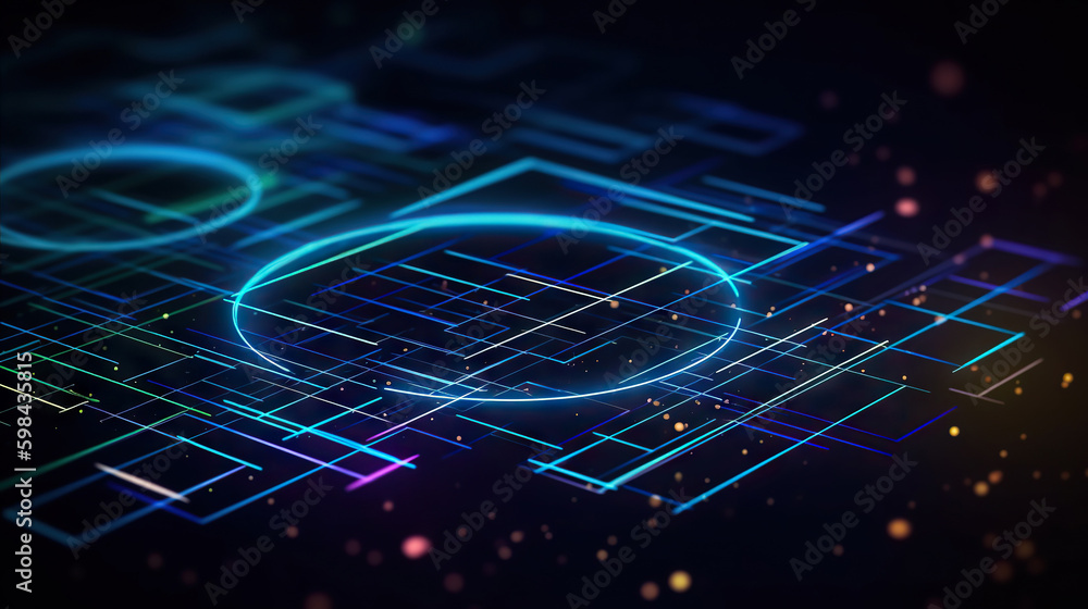Poster modern digital abstract 3d background. copy space. based on generative ai