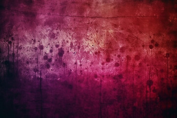 Obraz premium Aged effect overlay. Old film texture. Purple red gradient background with dust scratches. AI generative