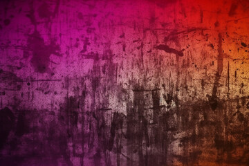 Obraz premium Aged effect overlay. Old film texture. Purple red gradient background with dust scratches. AI generative