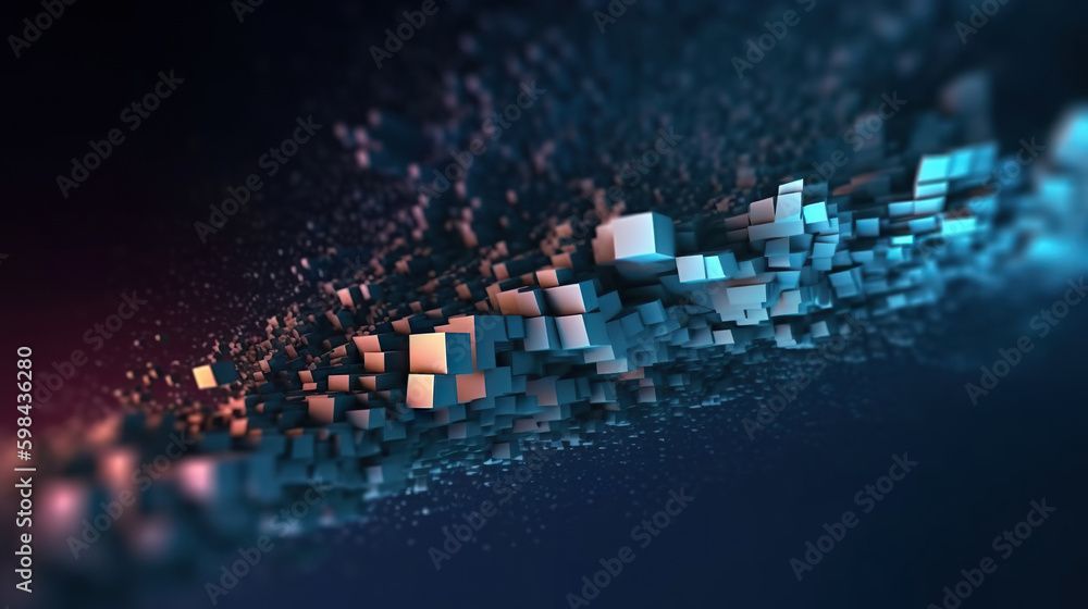 Poster modern digital abstract 3d background. copy space. based on generative ai
