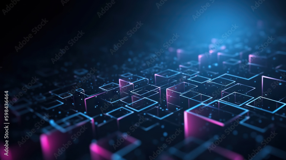 Poster modern digital abstract 3d background. copy space. based on generative ai