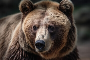 Fototapeta na wymiar Brown bear's head portrait. Generative AI