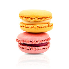 Two macaroons isolated on a transparent background