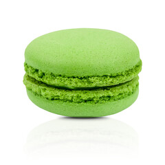 Green macaroon isolated on a transparent background