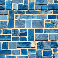 Stones of Serenity. A Blue-Toned Background for Presentations, with Natural Masonry Stones in Harmonious Hues. Generative AI.